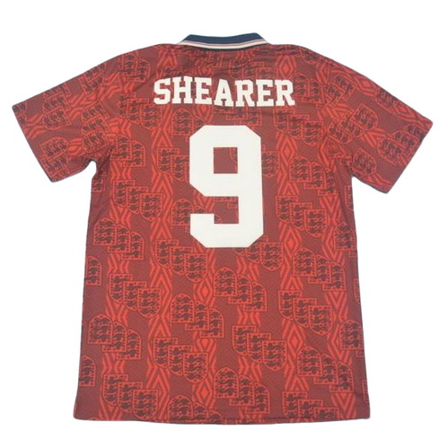 seconda maglia shearer 9 inghilterra 1994 rosso uomo