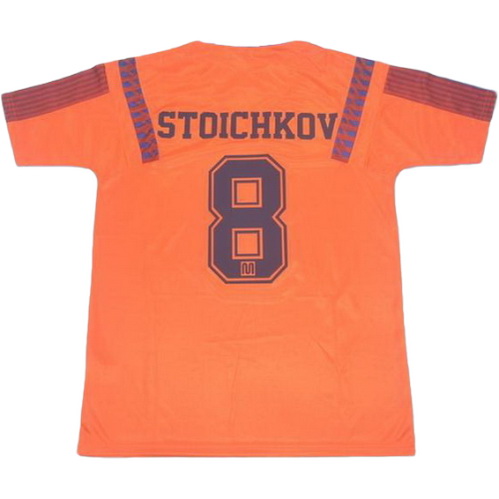 seconda maglia stoichkov 8 barcellona ucl 1992 arancione uomo