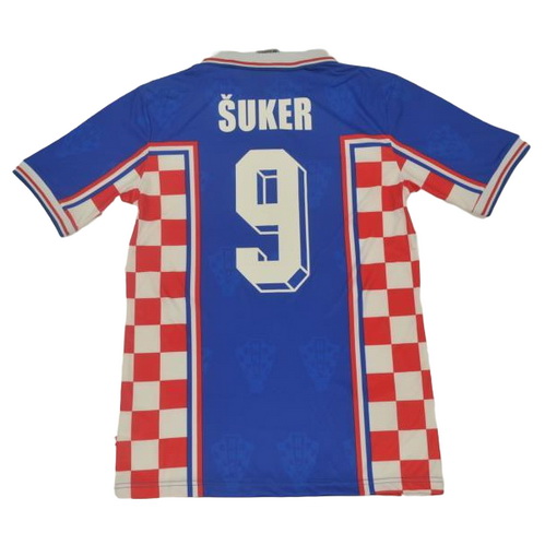 seconda maglia suker 9 croazia 1998 blu uomo