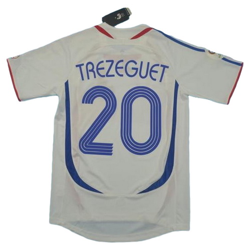 seconda maglia trezeguet 20 francia copa mundial 2006 bianco uomo