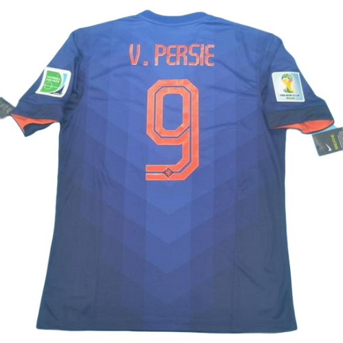 seconda maglia v.persie 9 olanda copa mundial 2014 blu uomo