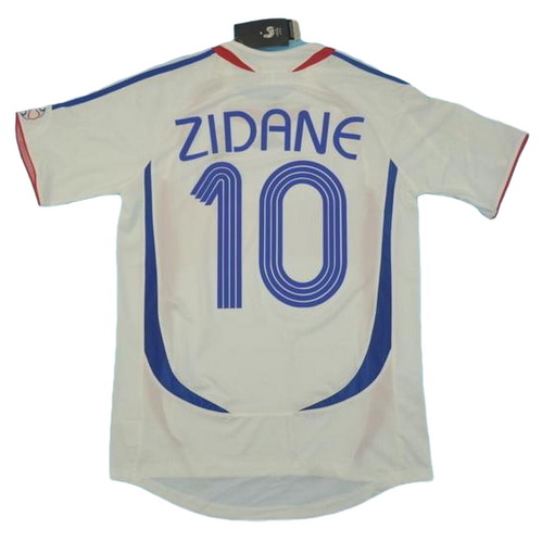 seconda maglia zidane 10 francia copa mundial 2006 bianco uomo