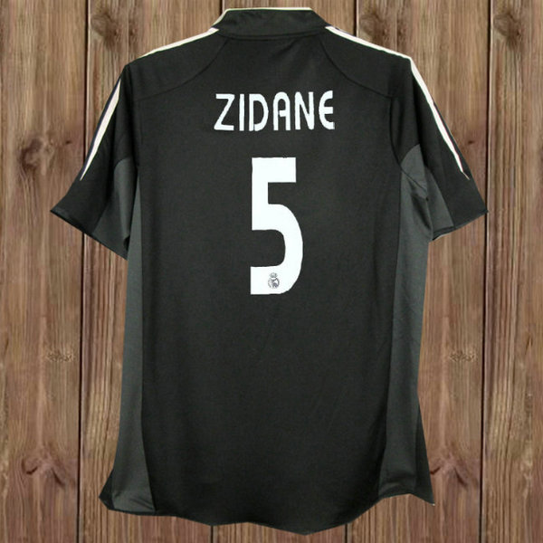 seconda maglia zidane 5 real madrid 2004-2005 nero uomo