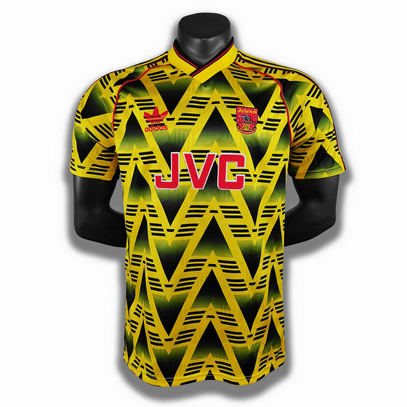 seconda player maglia arsenal 1991 1993 giallo uomo