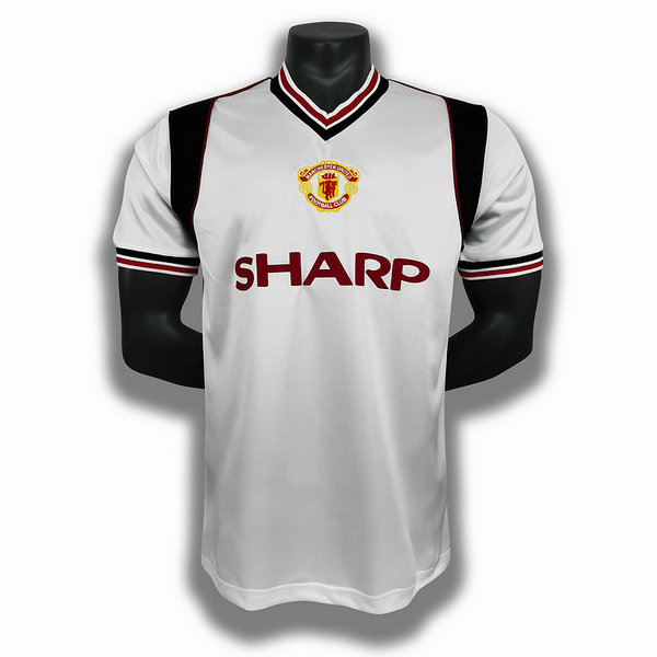 seconda player maglia manchester united 1985 bianco uomo