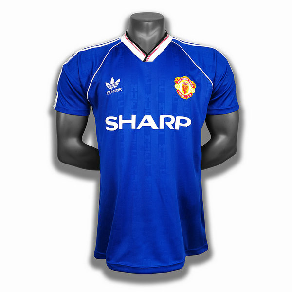 seconda player maglia manchester united 1988-89 blu uomo