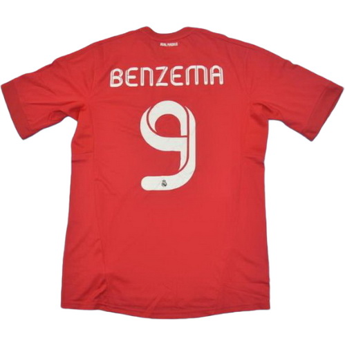 terza maglia benzema 9 real madrid 2011-2012 rosso uomo