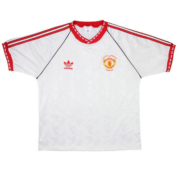 terza maglia manchester united 1990-1991 bianco uomo