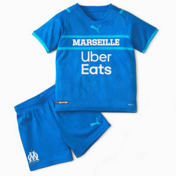 terza maglia olympique marsiglia 2021 2022 blu bambino