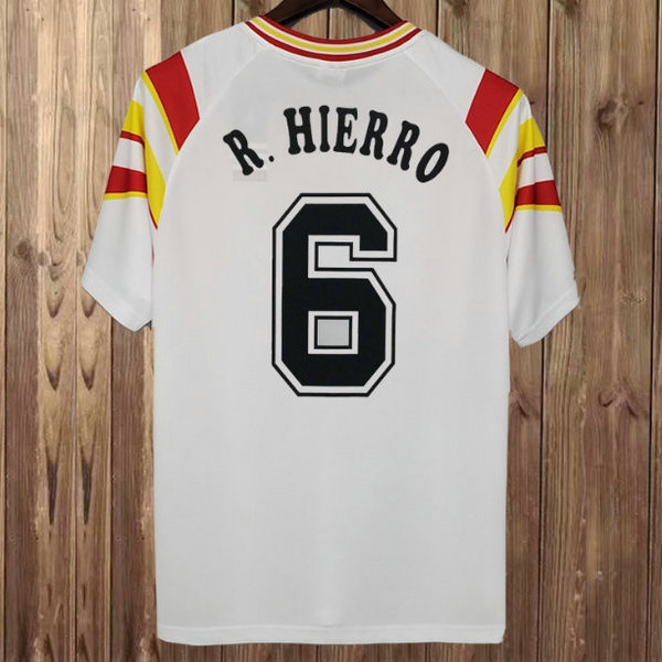 terza maglia r.hierro 6 spagna 2002 bianco uomo