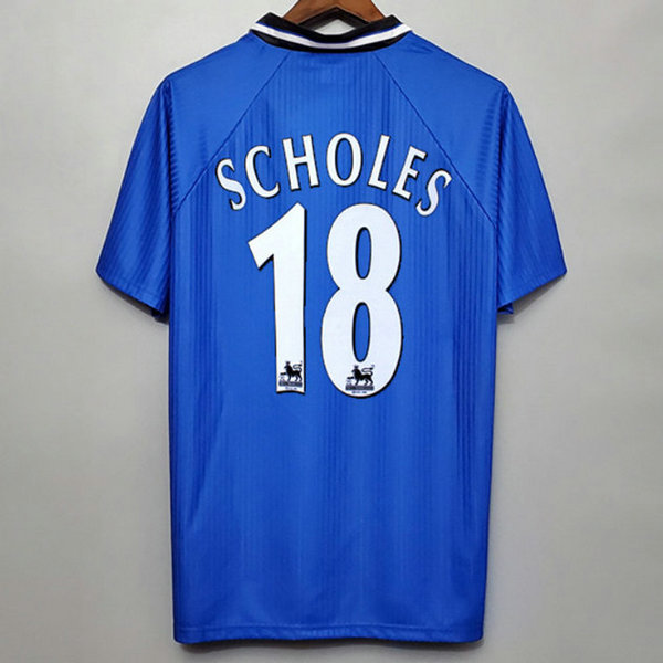 terza maglia scholes 18 manchester united 1996-1997 blu uomo