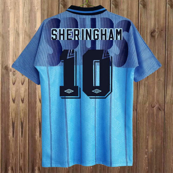 terza maglia sheringham 10 tottenham hotspur 1991-1994 blu uomo