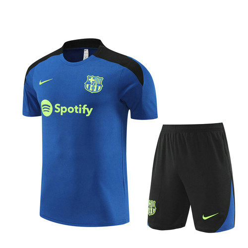 training maglie calcio barcellona completo 2024-2025 blu acceso uomo