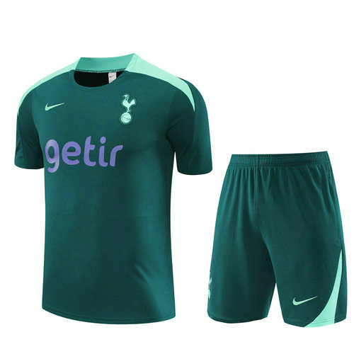 training maglie calcio tottenham hotspur completo 2024-2025 verde scuro uomo