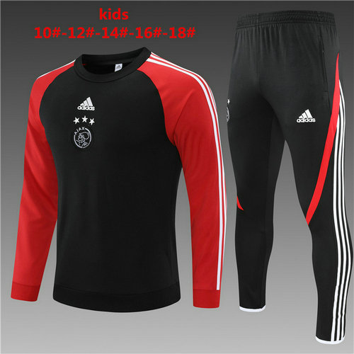 tuta sportiva round neck ajax 2022-2023 nero bambino