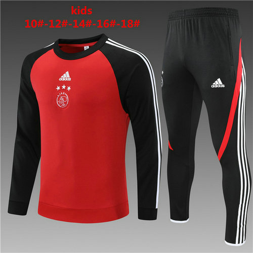 tuta sportiva round neck ajax 2022-2023 rosso bambino