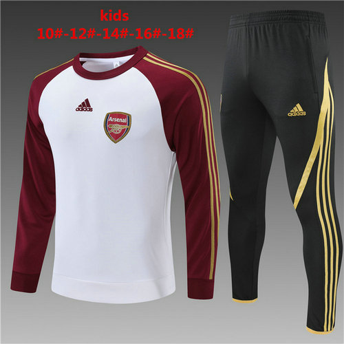 tuta sportiva round neck arsenal 2022-2023 bianco bambino