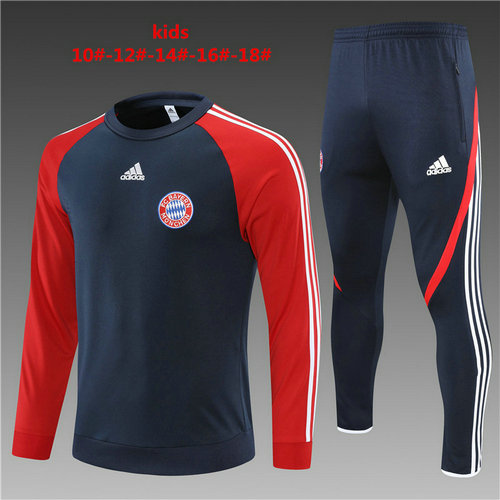 tuta sportiva round neck bayern munich 2022-2023 blu scuro e rosso bambino