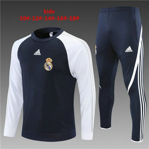 tuta sportiva round neck real madrid 2022-2023 blu reale bambino