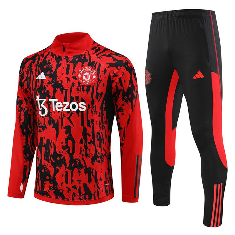 tute calcio 20231155 a poco prezzo manchester united 2023-2024 nero rosso uomo