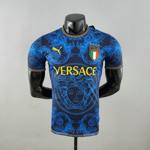 versace player version maglia italia blu 2022-2023 uomo